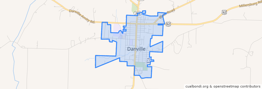 Mapa de ubicacion de Danville.