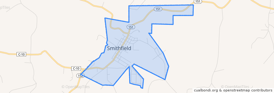 Mapa de ubicacion de Smithfield.