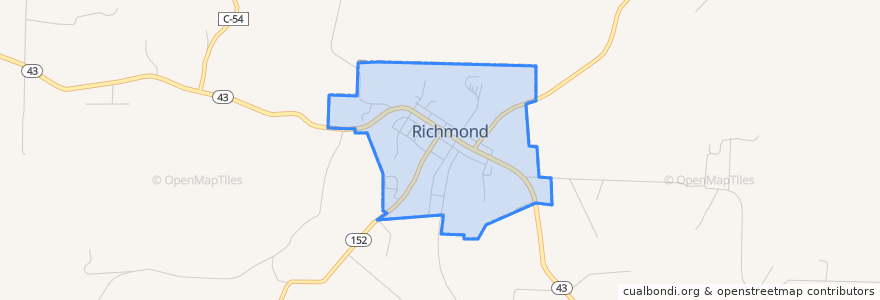 Mapa de ubicacion de Richmond.