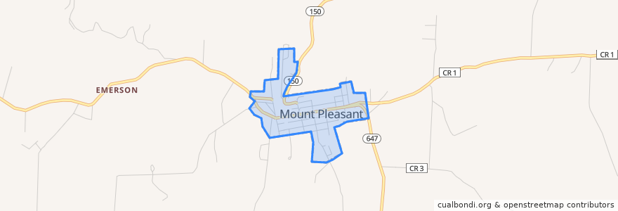 Mapa de ubicacion de Mount Pleasant.