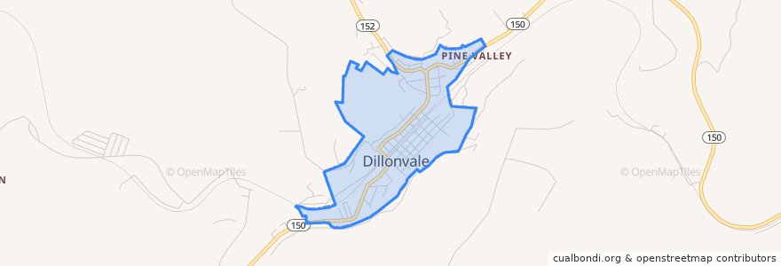 Mapa de ubicacion de Dillonvale.