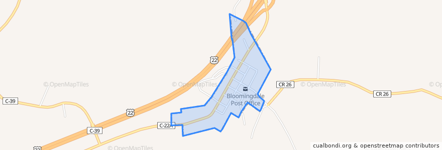 Mapa de ubicacion de Bloomingdale.