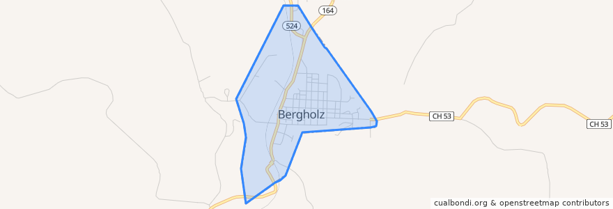 Mapa de ubicacion de Bergholz.