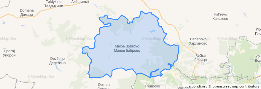 Mapa de ubicacion de Малобобровское сельское поселение.