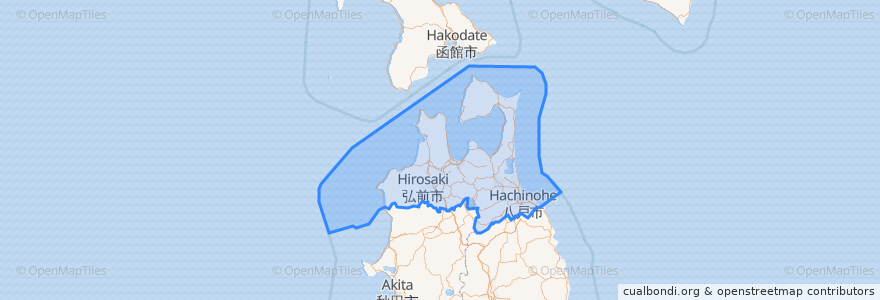 Mapa de ubicacion de 青森県.