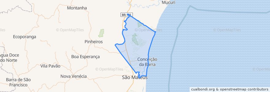 Mapa de ubicacion de Conceição da Barra.