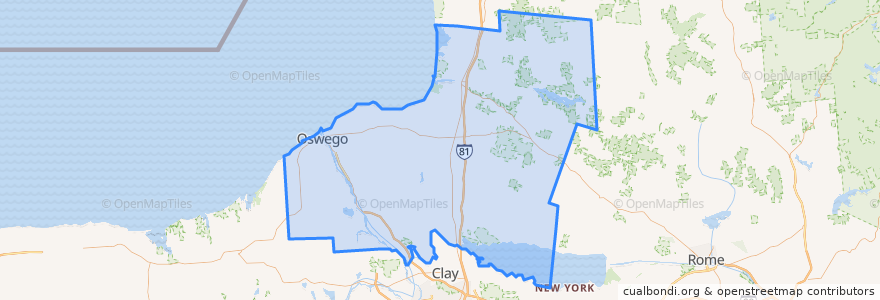 Mapa de ubicacion de Oswego County.