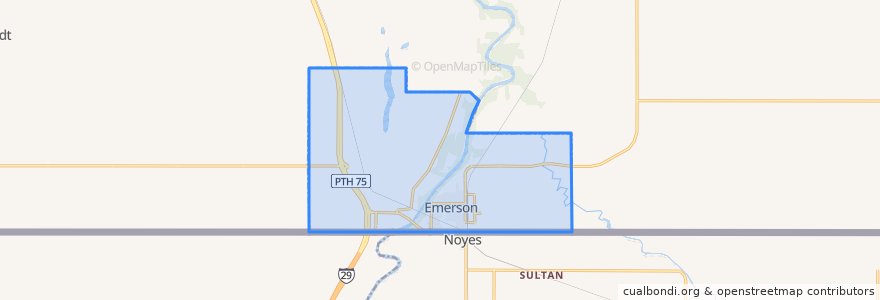 Mapa de ubicacion de Emerson.