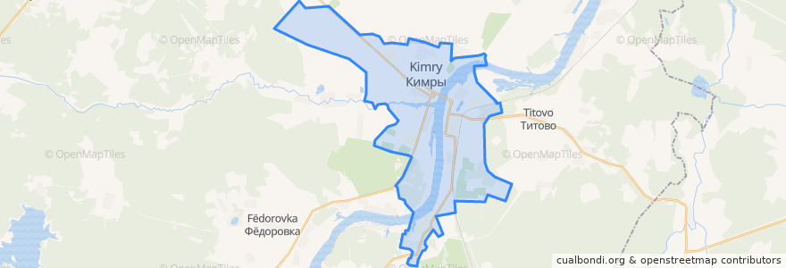 Mapa de ubicacion de Kimry.