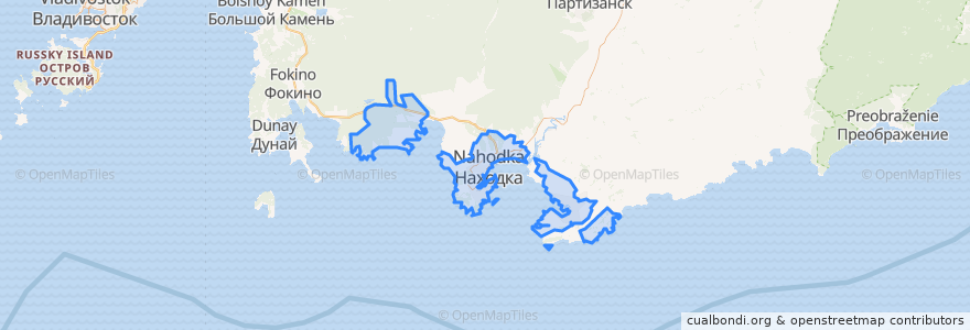 Mapa de ubicacion de Находкинский городской округ.