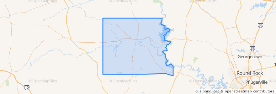 Mapa de ubicacion de Llano County.