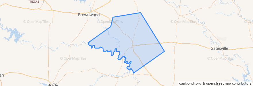 Mapa de ubicacion de Mills County.