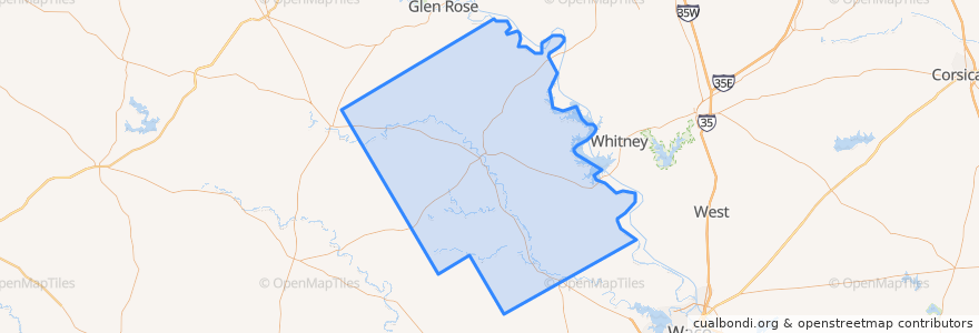 Mapa de ubicacion de Bosque County.