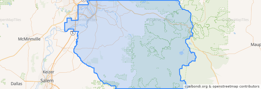 Mapa de ubicacion de Clackamas County.