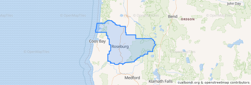 Mapa de ubicacion de Douglas County.