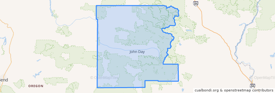 Mapa de ubicacion de Grant County.