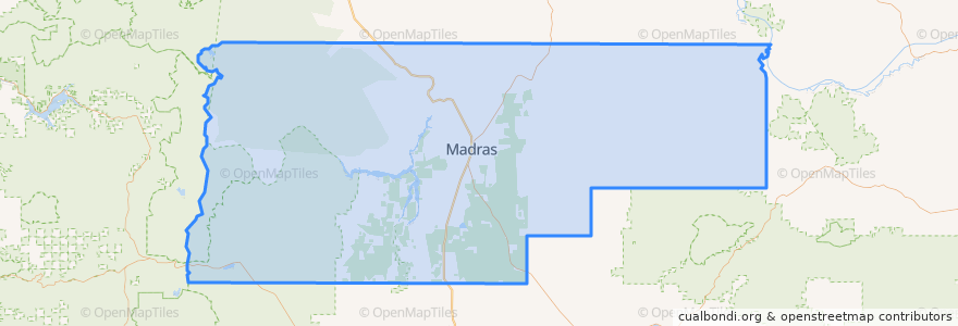 Mapa de ubicacion de Jefferson County.