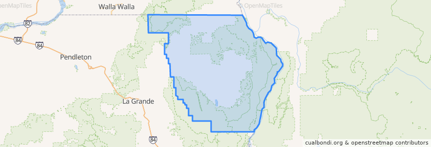 Mapa de ubicacion de Wallowa County.