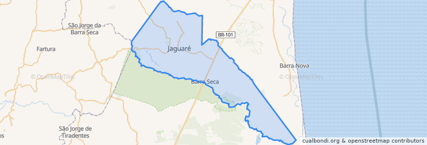 Mapa de ubicacion de Jaguaré.