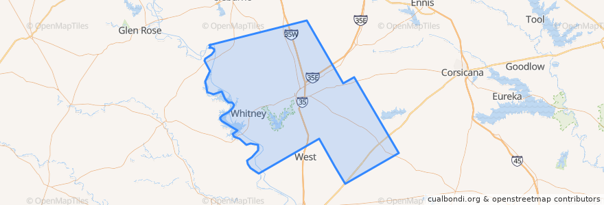 Mapa de ubicacion de Hill County.