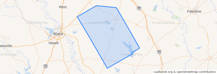 Mapa de ubicacion de Limestone County.