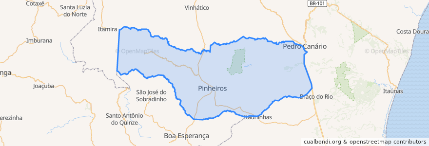 Mapa de ubicacion de Pinheiros.