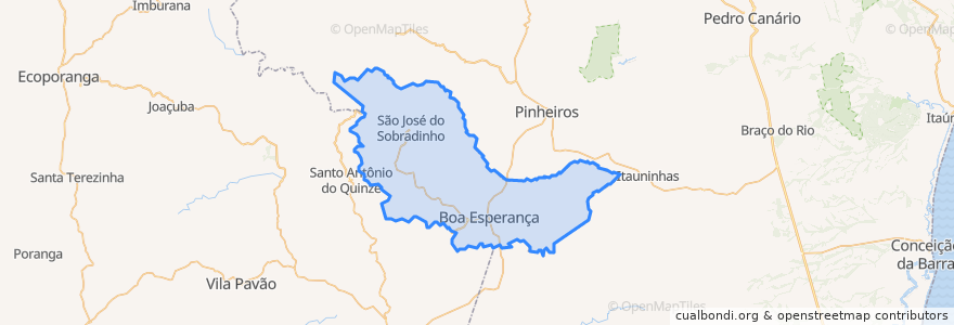 Mapa de ubicacion de Boa Esperança.