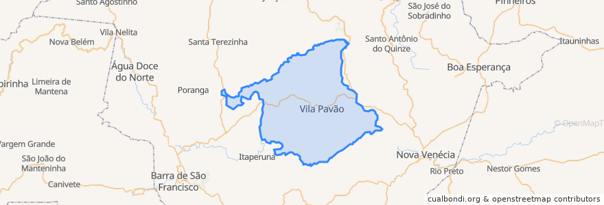 Mapa de ubicacion de Vila Pavão.