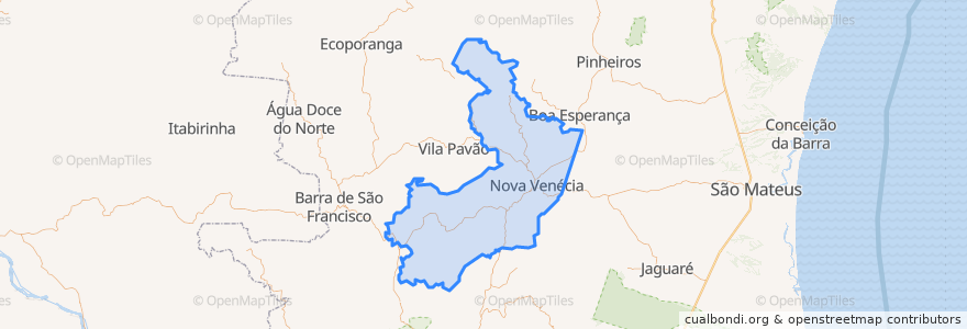 Mapa de ubicacion de Nova Venécia.