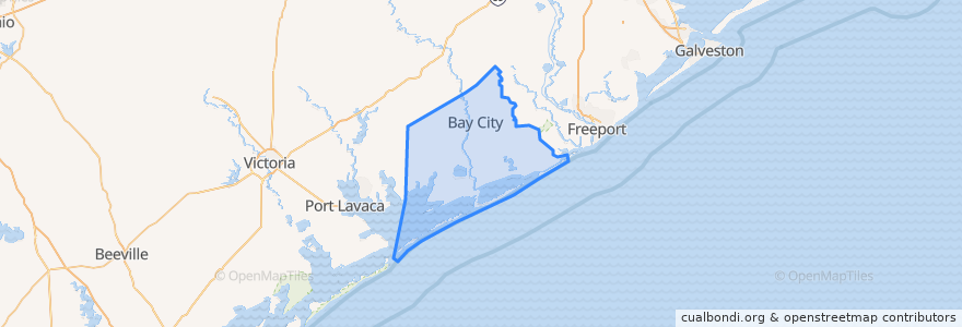 Mapa de ubicacion de Matagorda County.