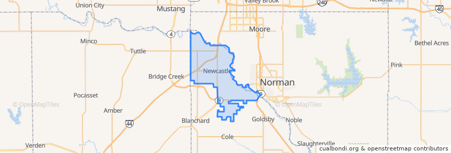 Mapa de ubicacion de Newcastle.