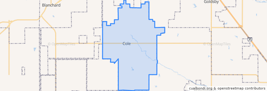 Mapa de ubicacion de Cole.