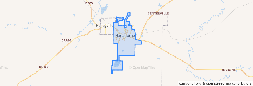 Mapa de ubicacion de Hartshorne.