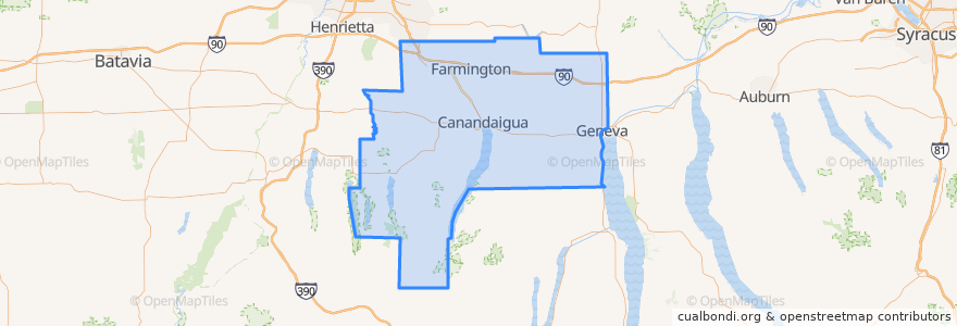 Mapa de ubicacion de Ontario County.