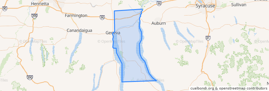 Mapa de ubicacion de Seneca County.