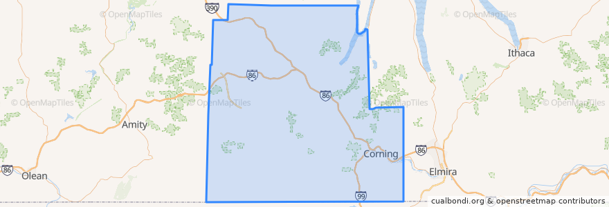 Mapa de ubicacion de Steuben County.