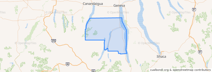 Mapa de ubicacion de округ Йейтс.