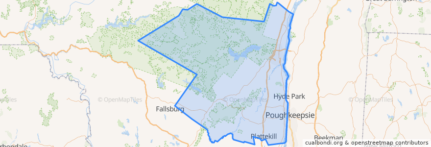 Mapa de ubicacion de Ulster County.