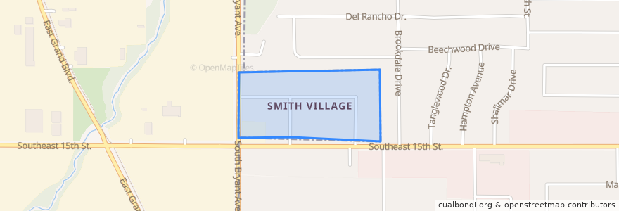 Mapa de ubicacion de Smith Village.