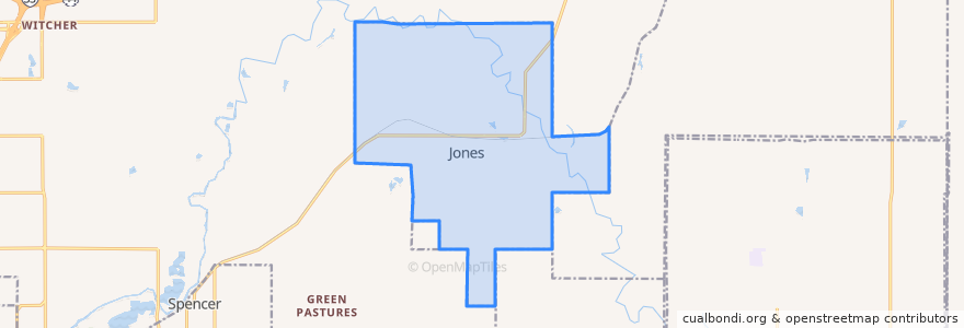 Mapa de ubicacion de Jones.