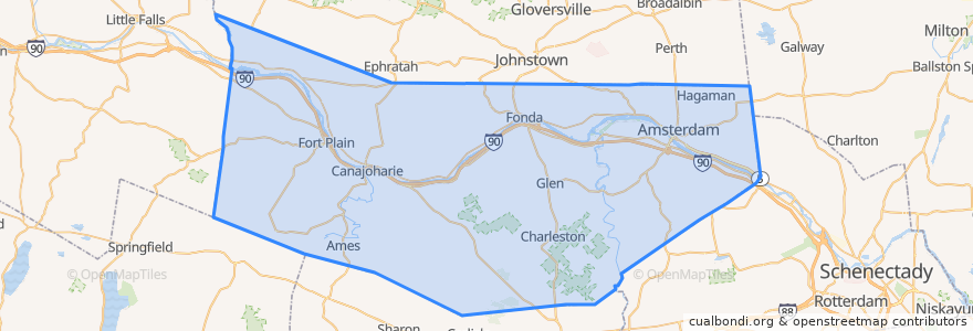 Mapa de ubicacion de Montgomery County.