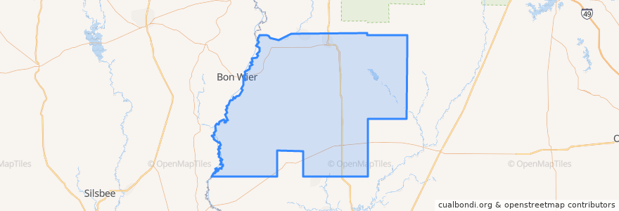 Mapa de ubicacion de Beauregard Parish.