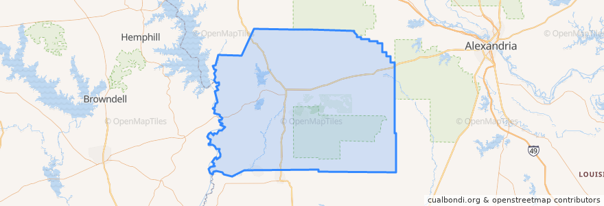 Mapa de ubicacion de Vernon Parish.