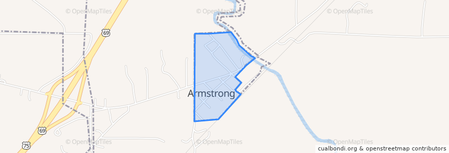 Mapa de ubicacion de Armstrong.