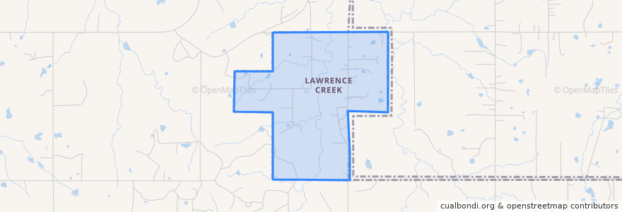 Mapa de ubicacion de Lawrence Creek.