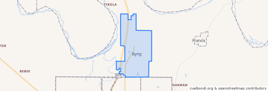 Mapa de ubicacion de Byng.