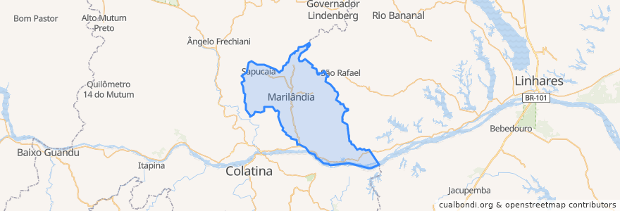 Mapa de ubicacion de Marilândia.