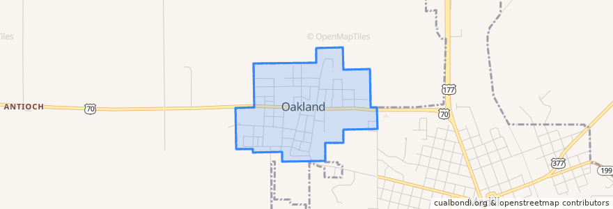 Mapa de ubicacion de Oakland.