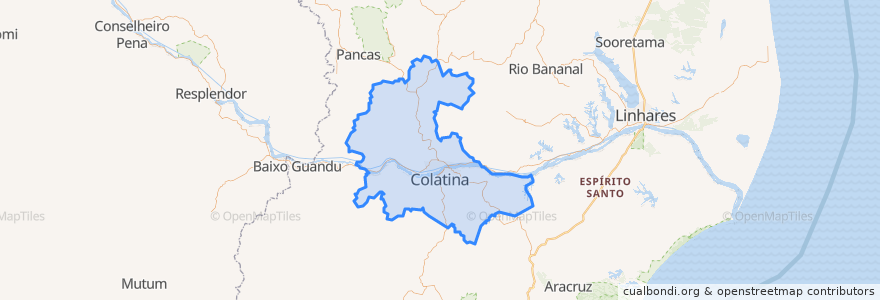 Mapa de ubicacion de Colatina.