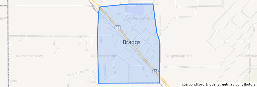 Mapa de ubicacion de Braggs.